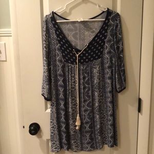 Navy and white tunic